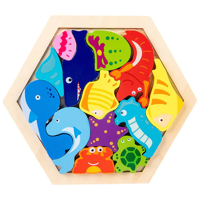 Montessori 3D Wooden Puzzles for Kids - Educational Toys
