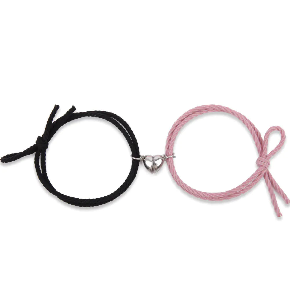 Heart Magnet Pendant Couple Friendship Bracelet