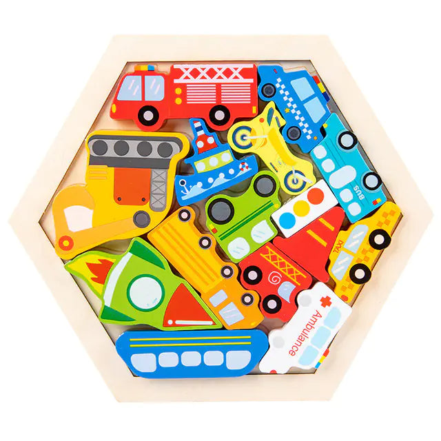 Montessori 3D Wooden Puzzles for Kids - Educational Toys