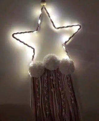 Star String Lights Fabric Banner for Home Decor