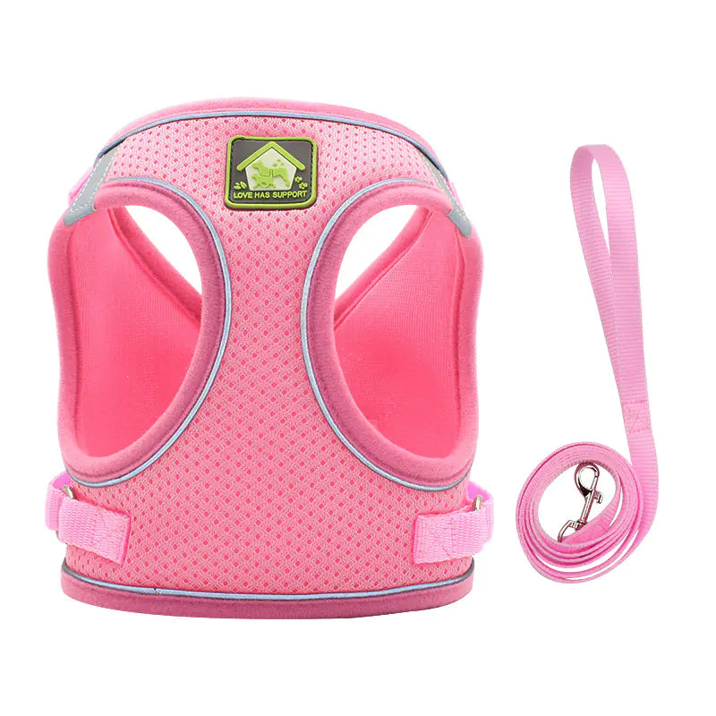 Reflective and Breathable Harness and leash set