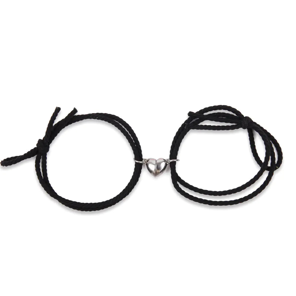 Heart Magnet Pendant Couple Friendship Bracelet