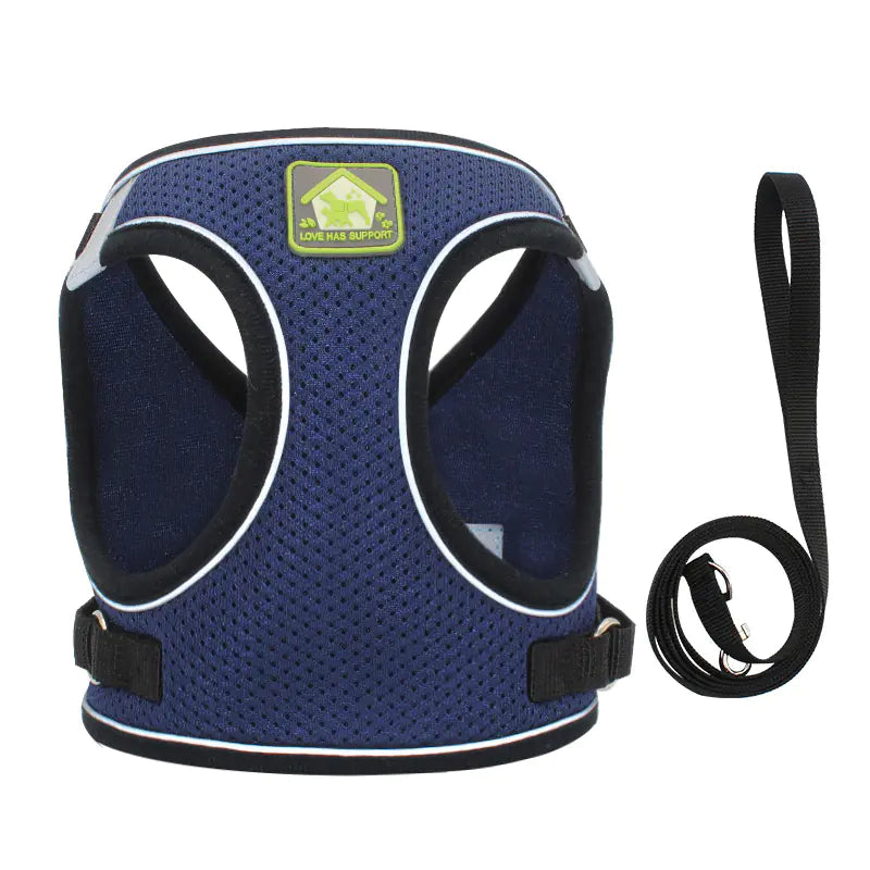 Reflective and Breathable Harness and leash set