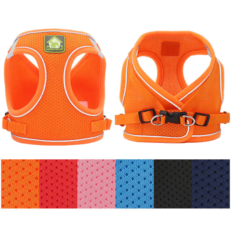 Reflective and Breathable Harness and leash set