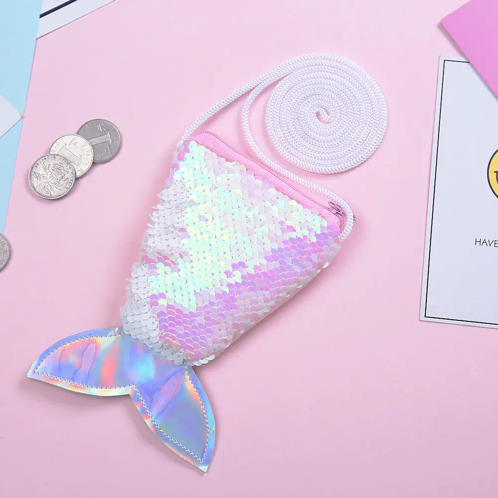 Mermaid Tail Sequin Coin Purse for kids