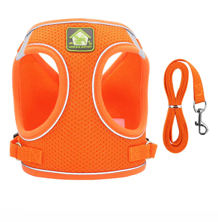 Reflective and Breathable Harness and leash set