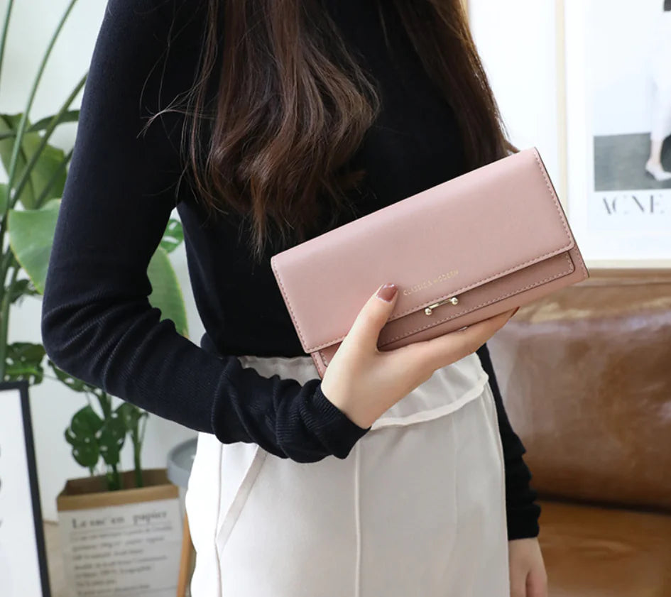 Women's Long Suede-Like Wallet
