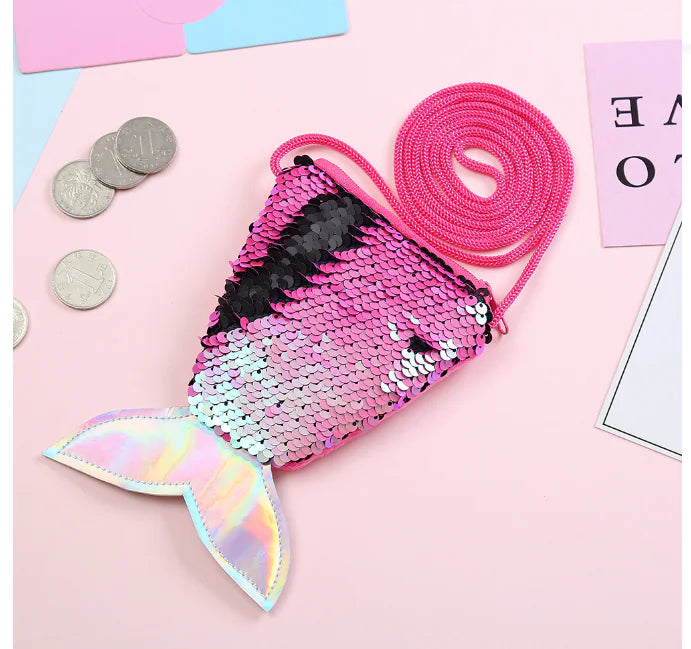 Mermaid Tail Sequin Coin Purse for kids