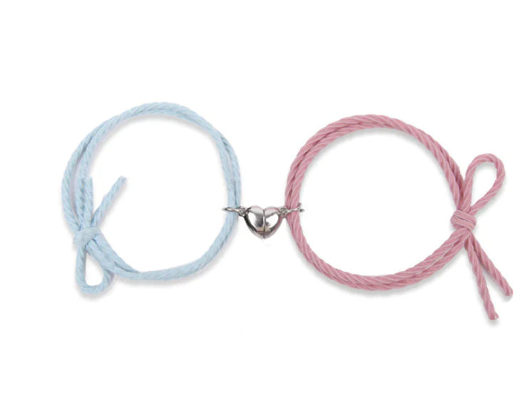 Heart Magnet Pendant Couple Friendship Bracelet