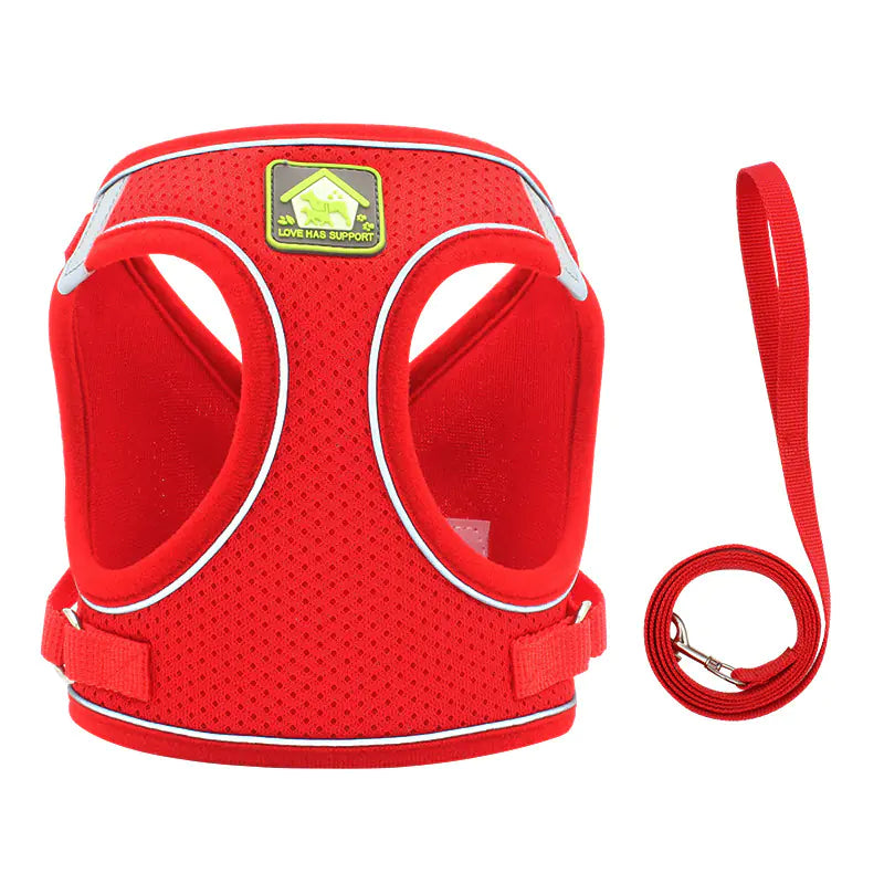 Reflective and Breathable Harness and leash set