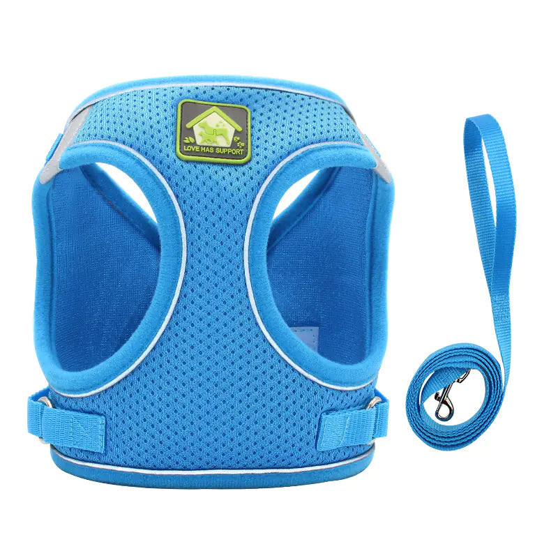 Reflective and Breathable Harness and leash set