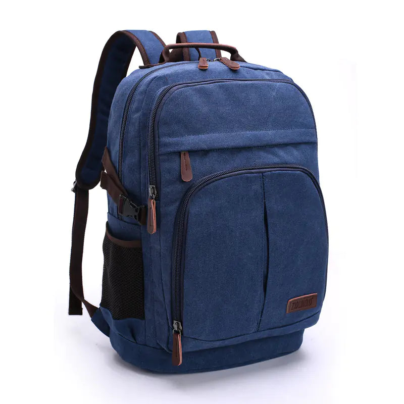 Double Front Pocket Canvas Backpack