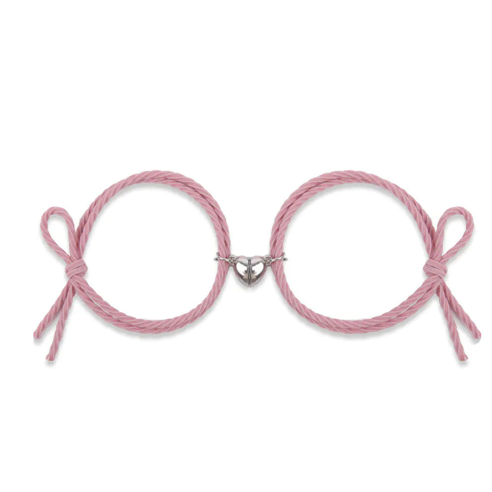 Heart Magnet Pendant Couple Friendship Bracelet