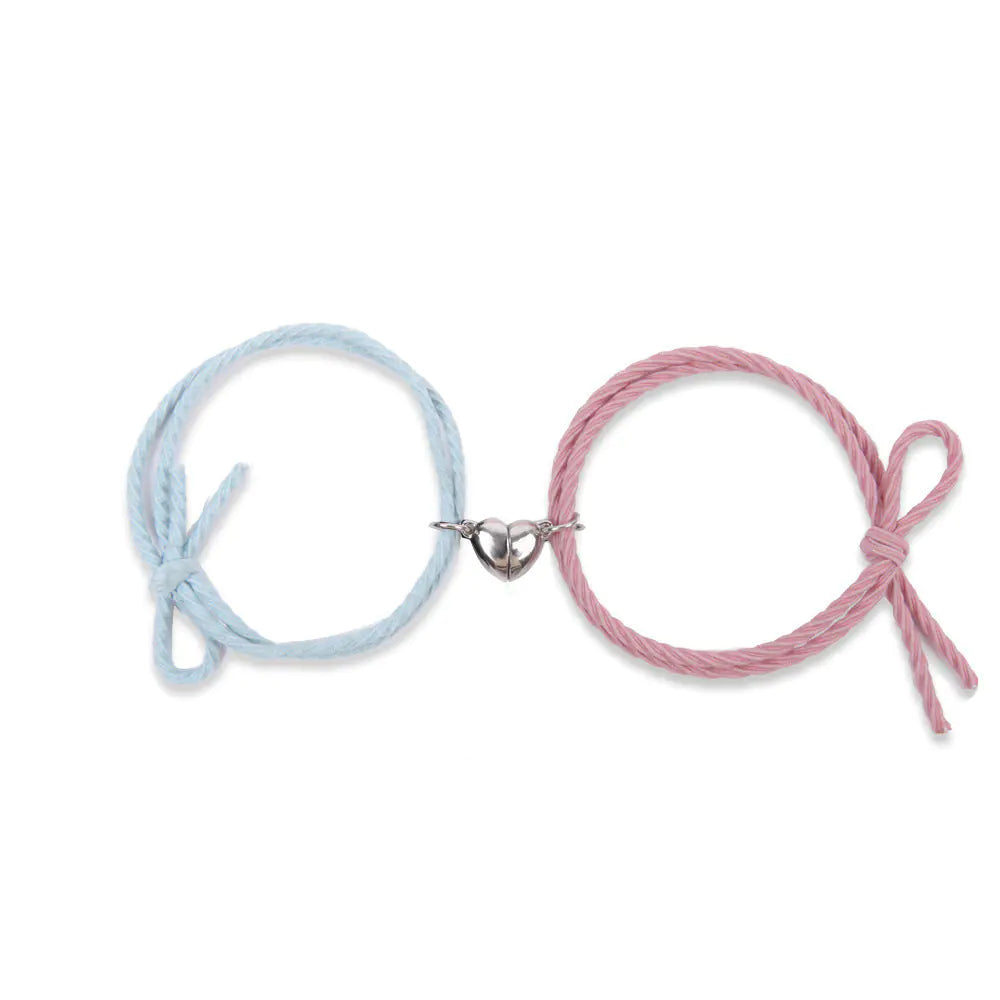 Heart Magnet Pendant Couple Friendship Bracelet