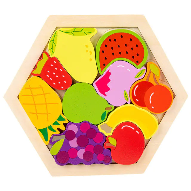 Montessori 3D Wooden Puzzles for Kids - Educational Toys