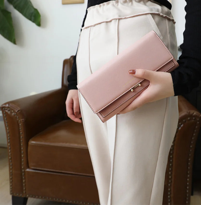 Women's Long Suede-Like Wallet