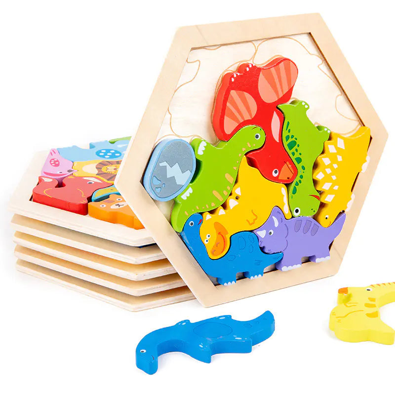 Montessori 3D Wooden Puzzles for Kids - Educational Toys