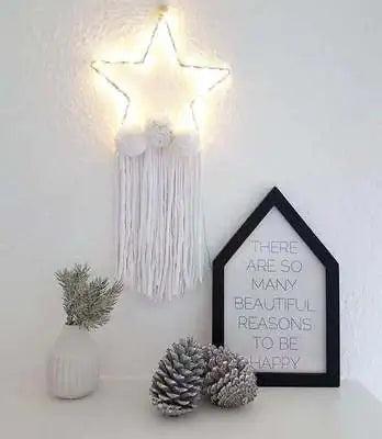Star String Lights Fabric Banner for Home Decor