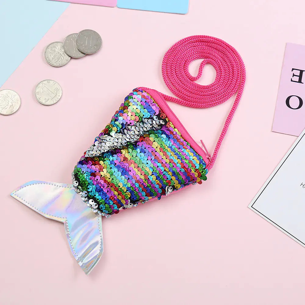 Mermaid Tail Sequin Coin Purse for kids