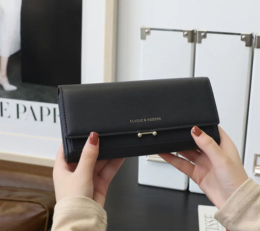 Women's Long Suede-Like Wallet