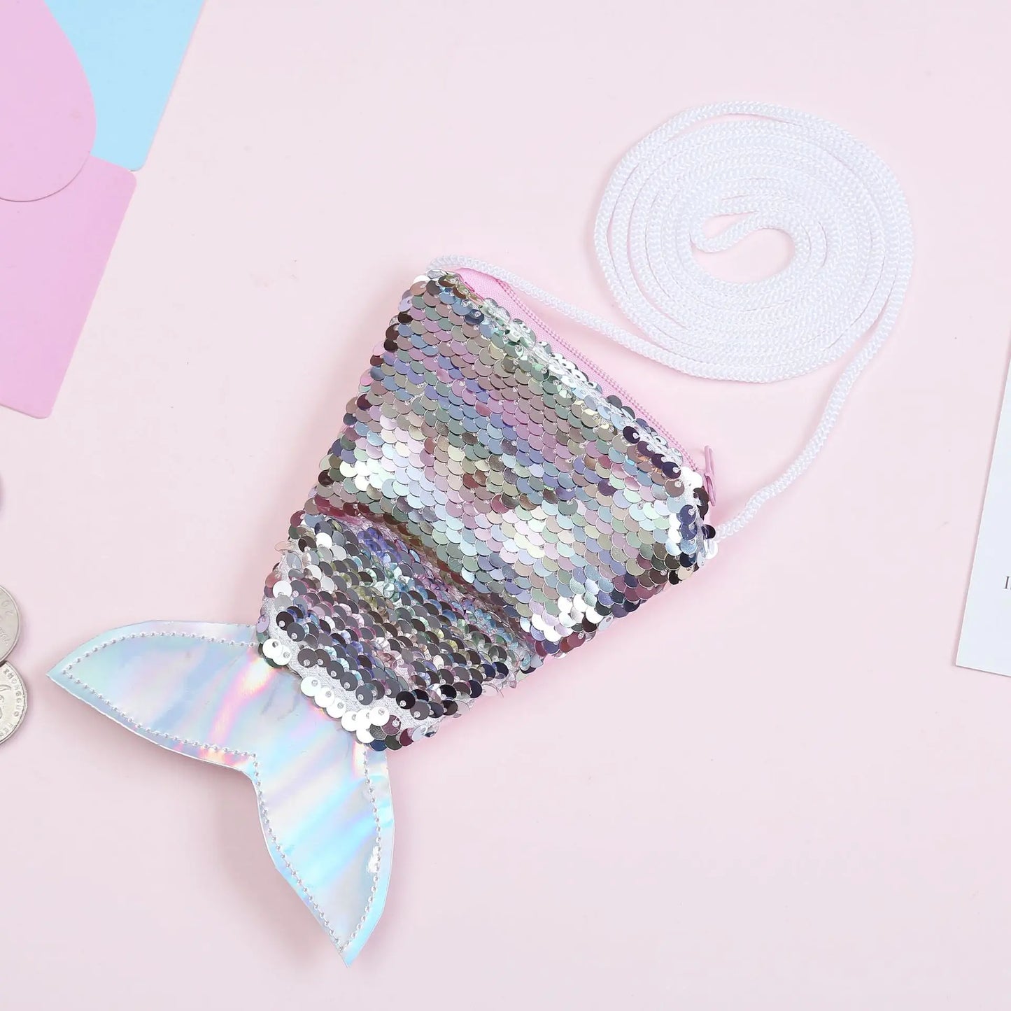 Mermaid Tail Sequin Coin Purse for kids