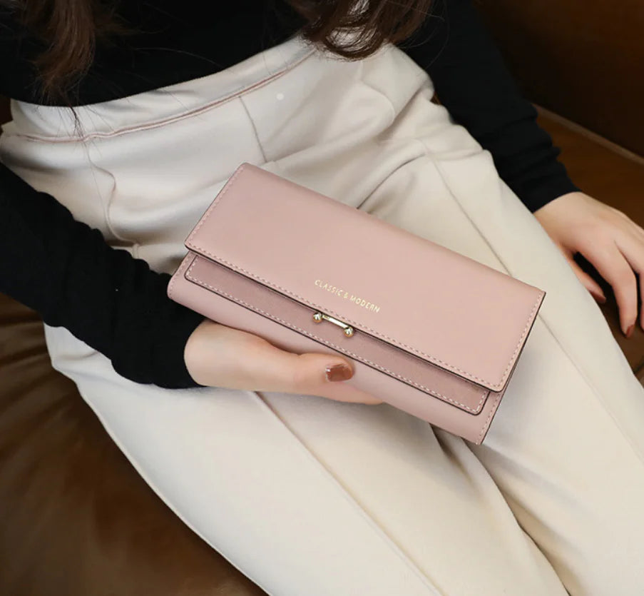 Women's Long Suede-Like Wallet