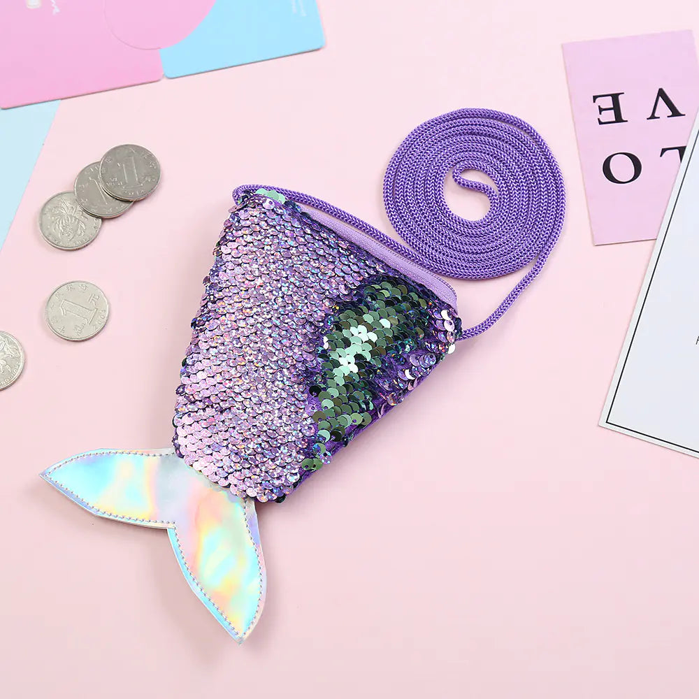 Mermaid Tail Sequin Coin Purse for kids