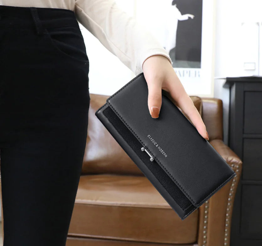 Women's Long Suede-Like Wallet