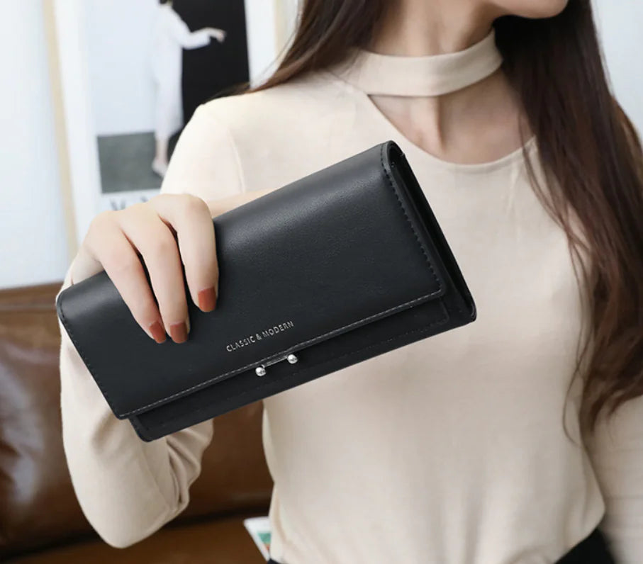 Women's Long Suede-Like Wallet