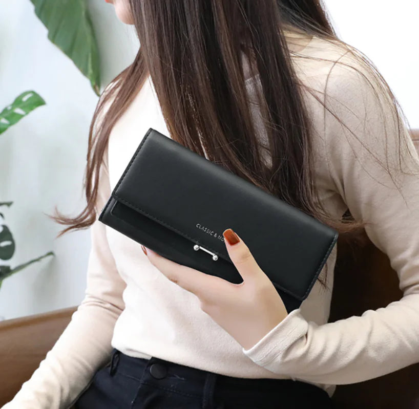 Women's Long Suede-Like Wallet