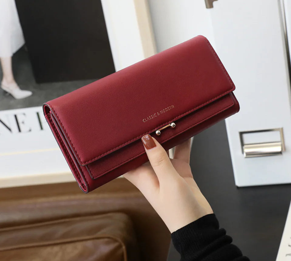 Women's Long Suede-Like Wallet