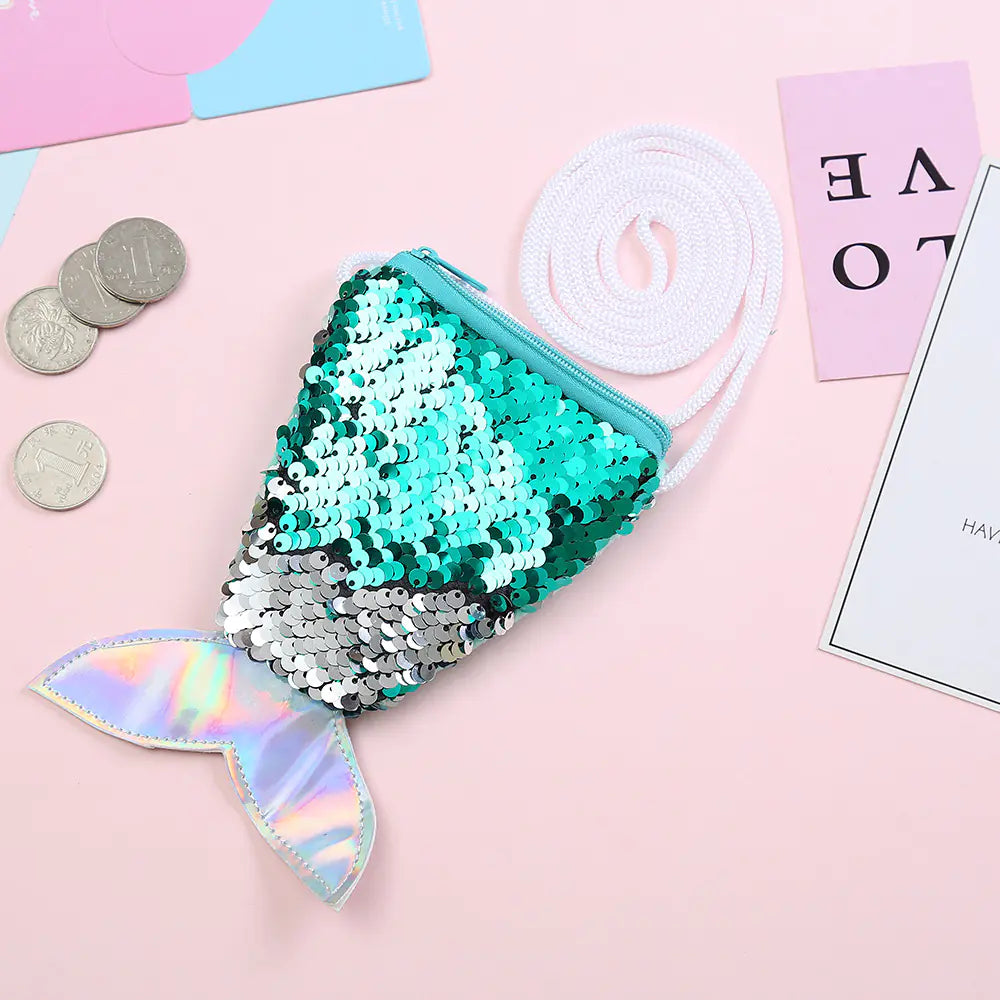 Mermaid Tail Sequin Coin Purse for kids
