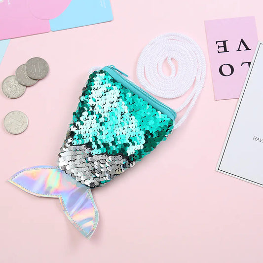 Mermaid Tail Sequin Coin Purse for kids