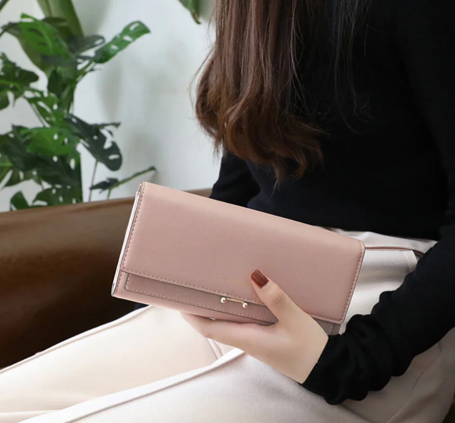 Women's Long Suede-Like Wallet