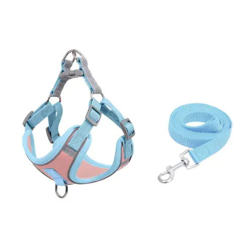 Reflective Anti-Breakaway Harness and Leash Set