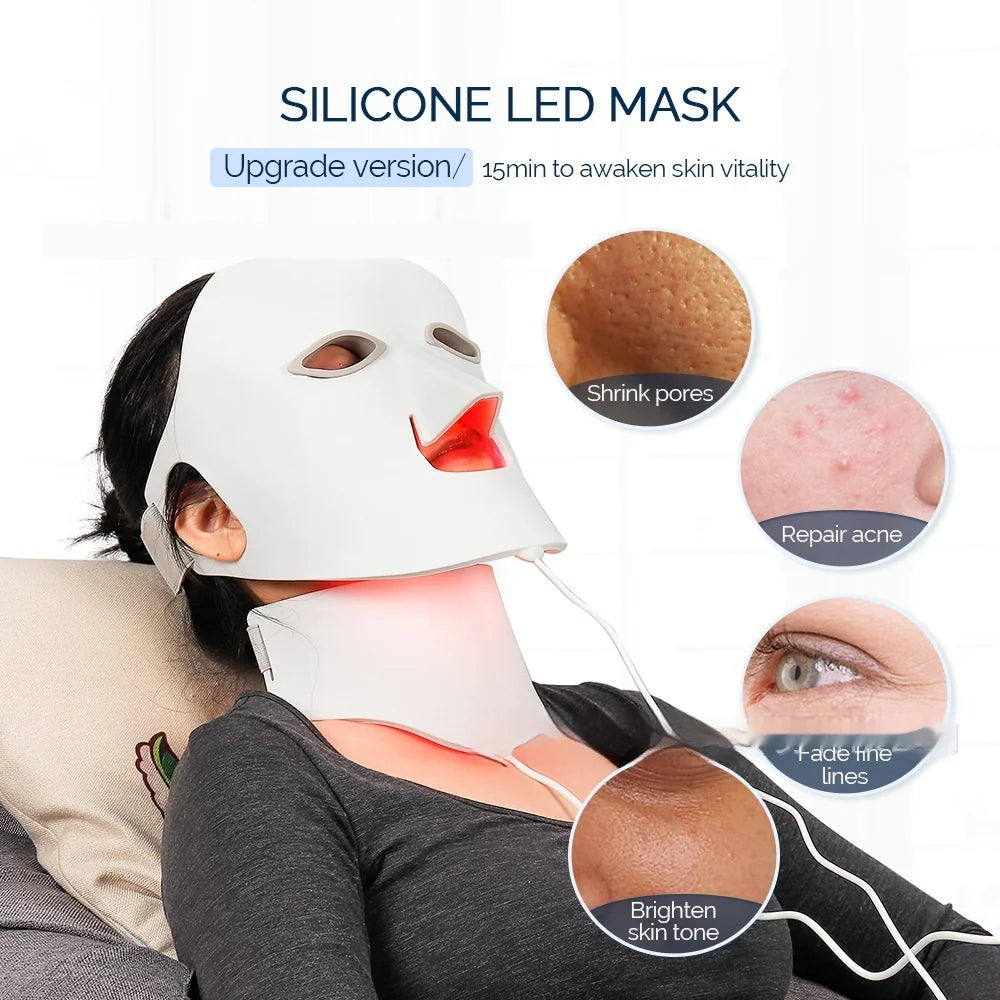 7-Color LED Silicone Face Mask – Skin Rejuvenation