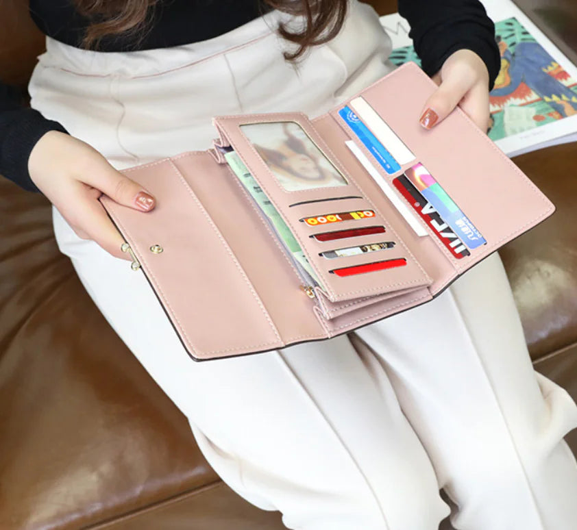 Women's Long Suede-Like Wallet