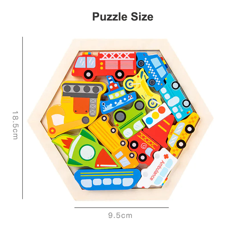 Montessori 3D Wooden Puzzles for Kids - Educational Toys
